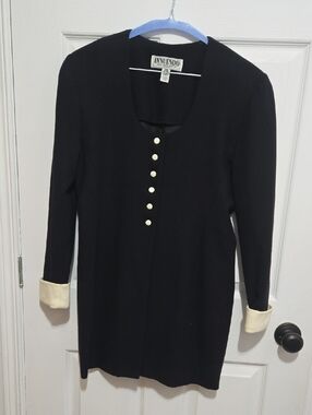 Vintage Black Wool Cardigan Frock